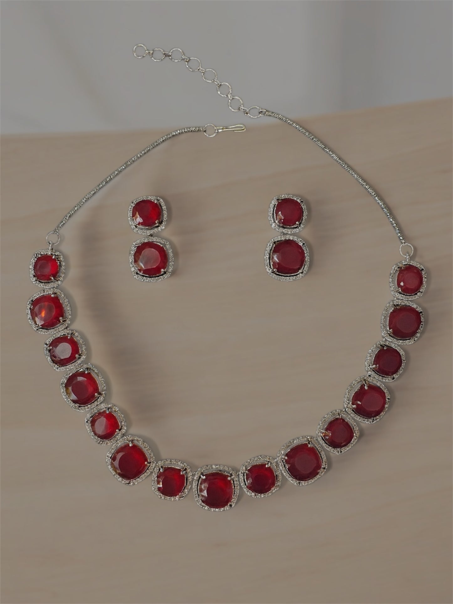 Ottoman Rose (sterling silver Ruby jewellery set)