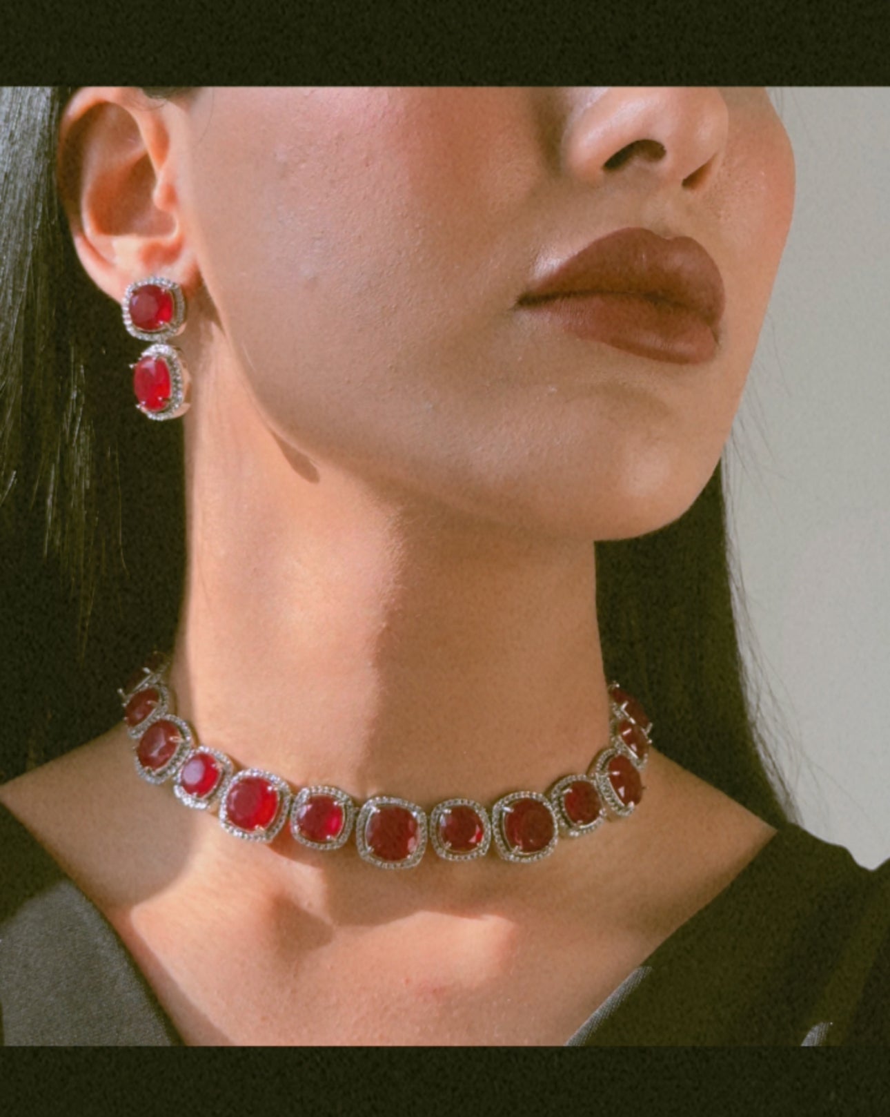 Ottoman Rose (sterling silver Ruby jewellery set)